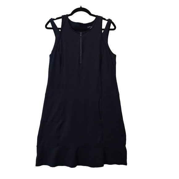 J Jill Fit Dress M Navy Blue Sleeveless Sport Tennis Pockets Stretchy Minimalist - Picture 2 of 10
